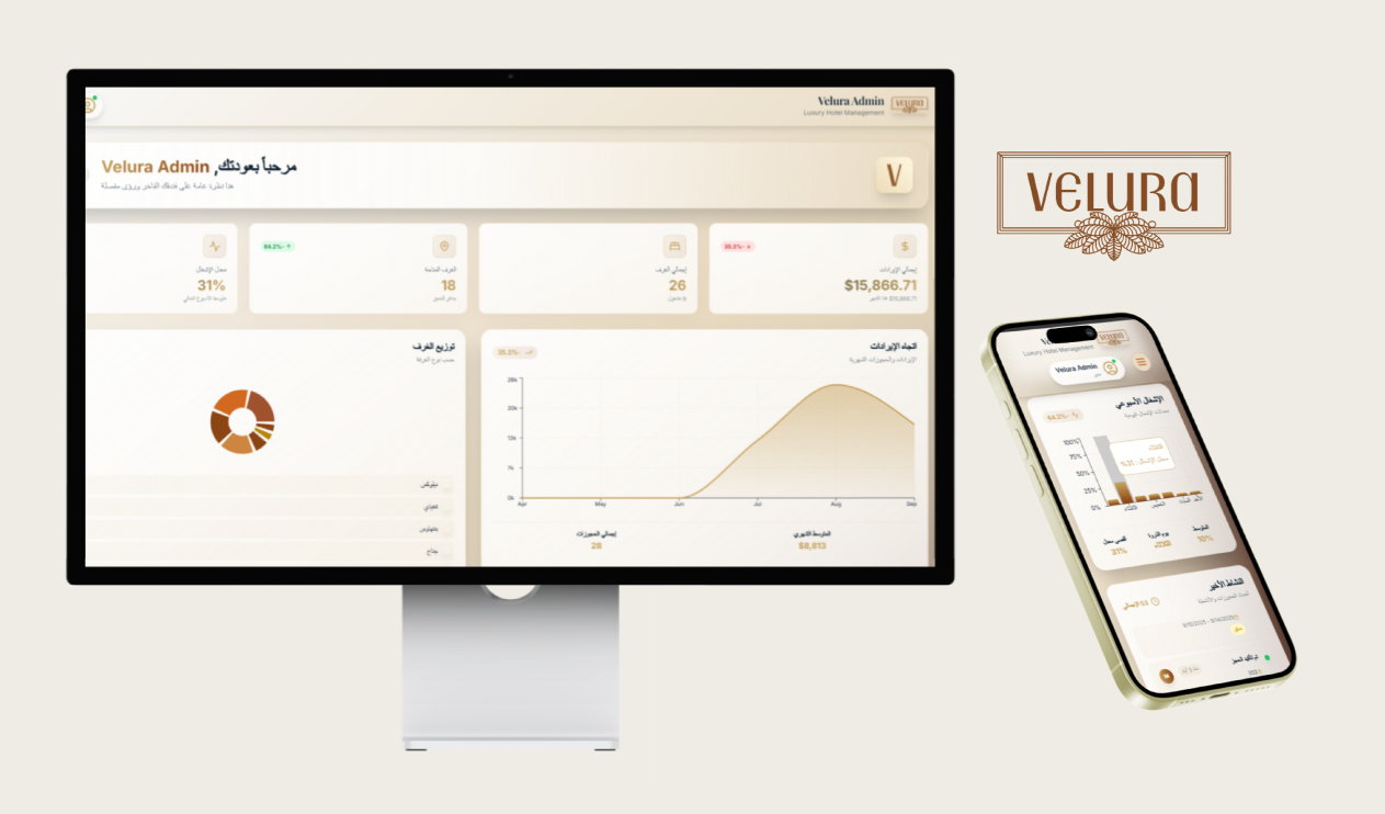 Full-stack hotel management system with online reservations, admin dashboard, room inventory, payment processing, real-time currency exchange API, email service, analytics & custom reports. Multilingual (EN/AR/TR), responsive, and fully branded.